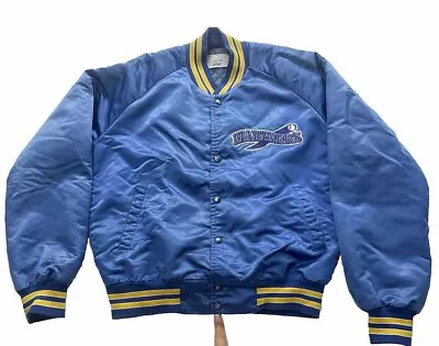 Vintage Seattle Mariners Chalk Line Satin Jacket Size Medium 80s MLB • $62.99