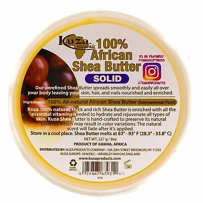 £9.95 • Buy Kuza | 100% African Shea Butter Solid Yellow (8oz)