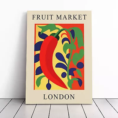 London Fruit Market Red Chili Pepper Exhibition Canvas Wall Art Print Framed • £24.95