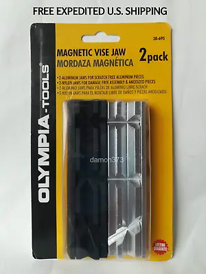 OLYMPIA TOOLS 5 Inch Magnetic Vise Jaws 2 Pack Nylon & Aluminium DAMAGE FREE  • $35.97