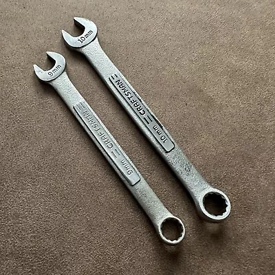 2x VINTAGE CRAFTSMAN COMBINATION METRIC 9MM & 11MM SPANNERS TOOLS MADE IN USA • $34