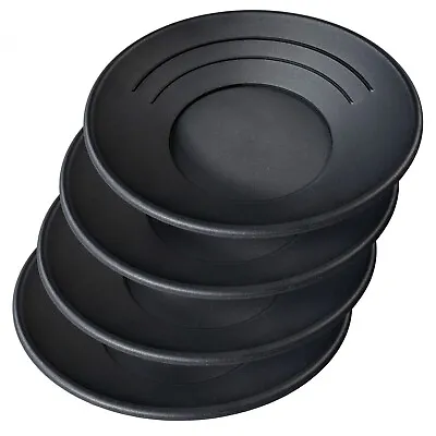 4 Pack 10  Inch Riffled Black Gold Panning Pan Mining Dredging Sluice Tool • $31.57