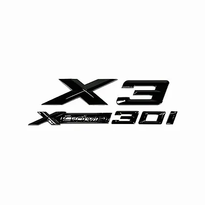 For X3 Series Gloss Black Emblem X3+XDrive30i Number Letters Rear Trunk Badge • $38.49