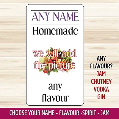 £3.05 • Buy Personalised Bottle Labels Jam Chutney Homebrew Wine Gin Homemade Stickers 1026