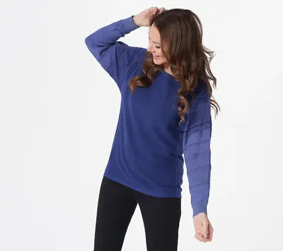 $1.97 • Buy Isaac Mizrahi Live! Ombre Effect Pullover (Royal Navy, Large) A392608