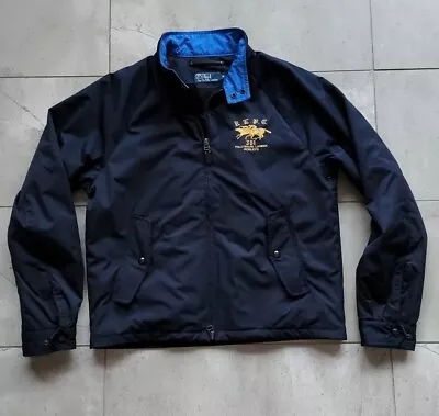 4 Pocket Polo Ralph Lauren Navy Jacket M Royal Gold Harrington Bomber • $120