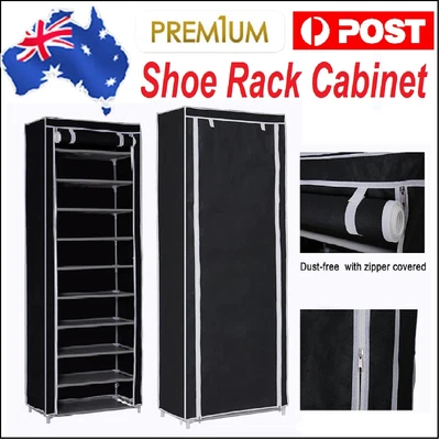 $39.99 • Buy New Black Cover DIY Shoe Cabinet Rack Storage Portable Stackable Organiser Stand