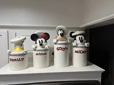 Rare Disney Mickey Mouse Peek -A-Boo And Friends 4 Piece Canister Set • $200