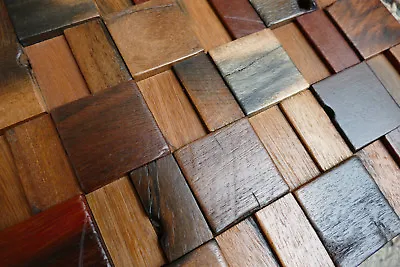 £15.90 • Buy Wooden Wall Tiles, Old Ship Mosaic, Decorative Wall Tiles, Reclaimed Wood, Decor