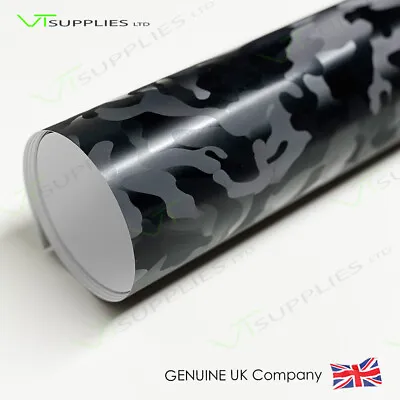 [ 3D Ghost Black Camo ] Car Vinyl Wrap Air Release Film For Vehicle Camouflage • £2.99