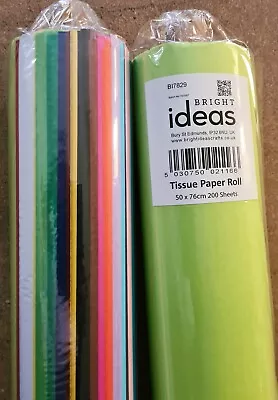 Jumbo Roll Ass Colours Tissue Paper 200 Sheets Art Craft Wrap • £15.50