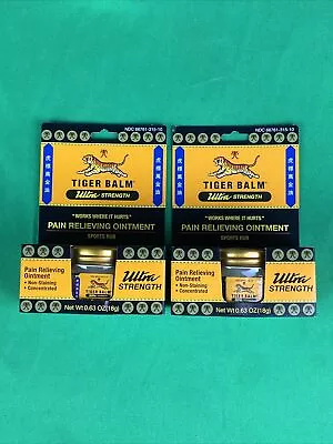 2 PK Tiger Balm Ultra Strength Pain Relieving Ointment 0.63 Oz Each EXP 04/26 • $16.14