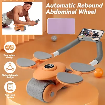 Plank Ab Abdominal Roller Wheel For Core Trainer Elbow Support Automatic Newly • £11.99