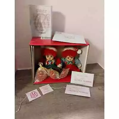 Marie Osmond Jingles & Belle Tiny Tots Christmas Porcelain Dolls Knickerbocker • $64.99