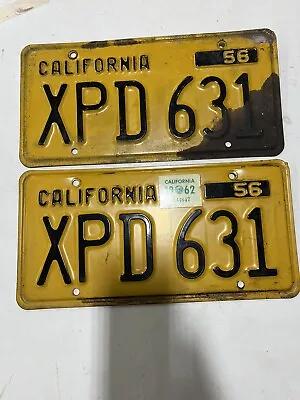 Vintage California License Plates. 1956 • $250