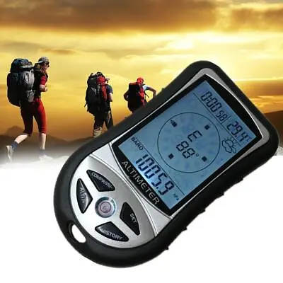 £15.10 • Buy Handheld Compass Altimeter Barometer Thermometer Weather Forecast Time