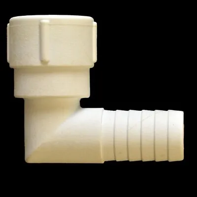 Boat Elbow Hose Fitting | 1 3/4 Inch White Plastic (Single) • $3.98