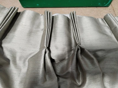 £5 • Buy Montgomery Interiors Pale Green Satin Curtains