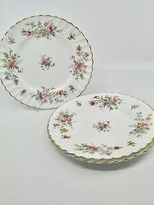 3 Pcs Minton Marlow Salad Plates Globe Backstamp Pink Flowers Floral Scalloped • $69.85