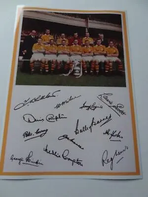 Arsenal Fc 1950 Fa Cup Final Winning Team With The Fa Cup Signed Reprint • £3.99