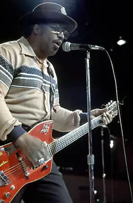 Guitarist Bo Diddley Plays His Gretsch Electric Guitar 1976 Old Photo 9 • $5.79