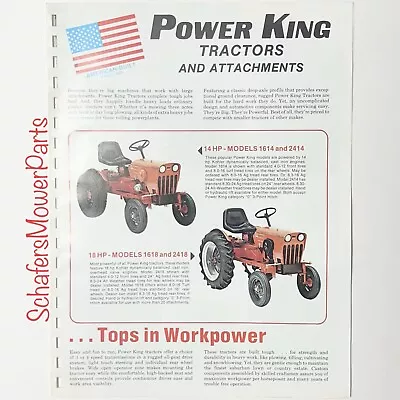 Power King 1614 1618 2414 2418 Lawn Garden Tractors & Attachments Sales Brochure • £19.28