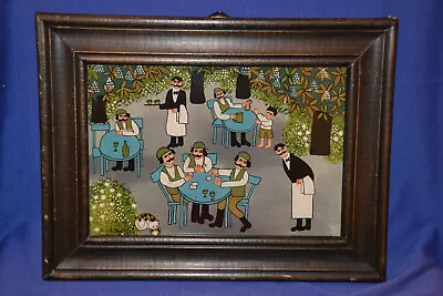 Back Glass Picture Cafe Under Chestnuts Renate Koblinger Framed • $74.69