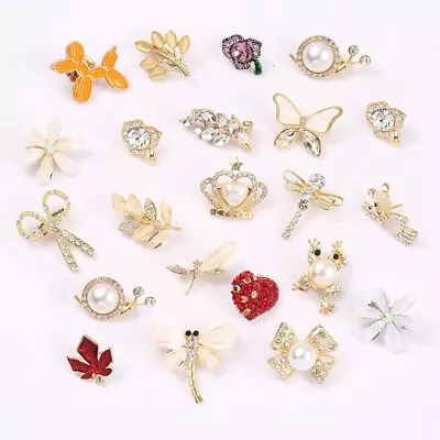 £2.33 • Buy Rhinestone Crystal Brooch Pin Pearl Flower Diamante Wedding Dress Accessories