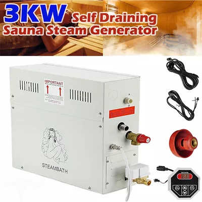 3KW Household Bath Steamer Auto Drain Steam Generator Sauna Steam Generator 220V • $250.65