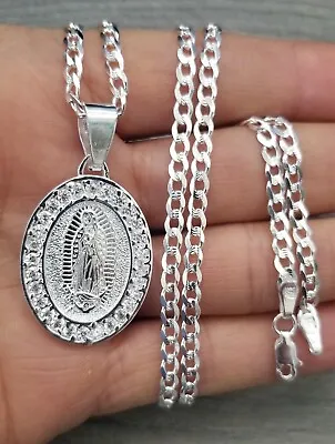 Cadena Y Virgen De Guadalupe Plata 925 Plata 100% Mexicana. • $72