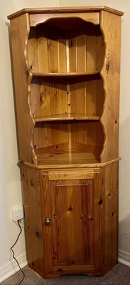£45 • Buy Solid Pine Corner Unit With 2 Shelved Cupboard