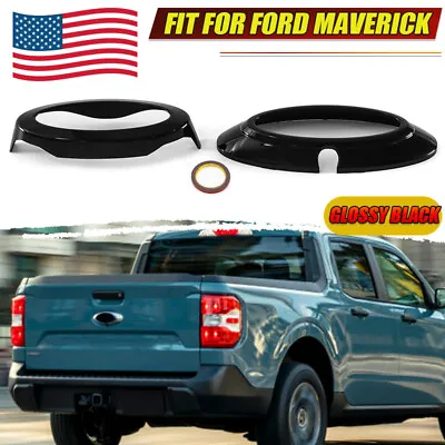 Front+Rear Logo Emblem Badge Ring Cover Trim For Ford Maverick 2022 Gloss Black • $19.98