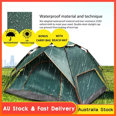$70.88 • Buy Camping Big Tent 3-4 Person Eesy Set Up Family Outing Hiking Shade Shelter Dome