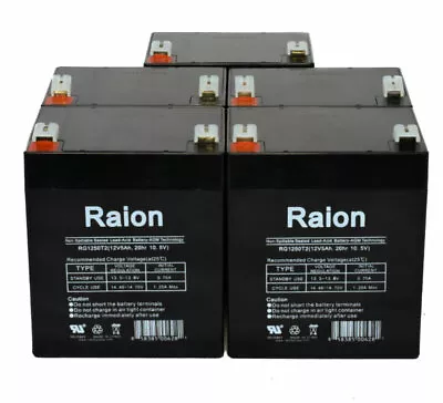 Raion Power 12V 5Ah T2 F2 Battery For Casil CA1240 - 5 Pack • $67.95