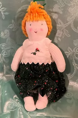 VTG Sock Doll 10  Hand Made Embroidered Face  Yarn Hair • $10