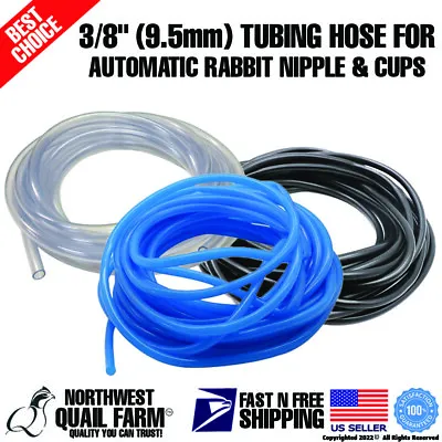 TUBING HOSE 3/8  ID (9.5mm) 5 FEET FOR AUTOMATIC RABBIT NIPPLE DRINKERS WATERERS • $6.95