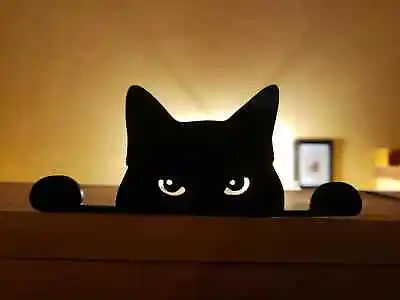 Black Peeking Cat For Car Bumper Window Wall Vinyl Decal Sticker FREE SHIPPING- • $3.99