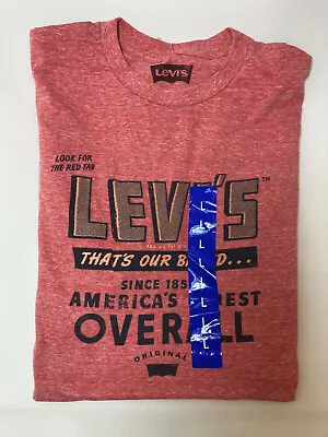 Levi's Men's Tshirt Heather Orange Salmon Snow Our Brand Best Overall Denim • $11.03