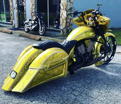 Victory Cross Country Bagger Stretched SaddleBags / Fender  No Lids • $1199