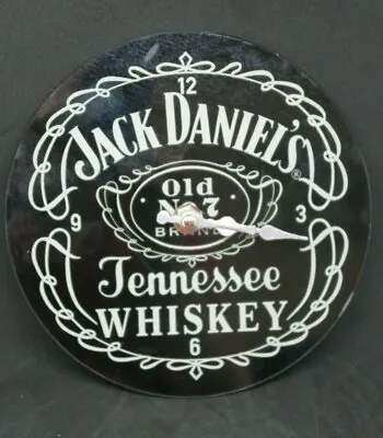 Jack Daniels 17 Cm Glass Wall Clock Collectable  Man Cave Garage Shed Home Decor • $24.99