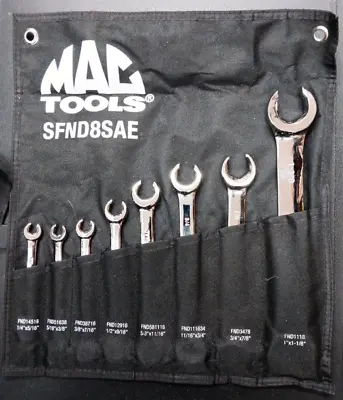 Mac Tools 8 Pc SAE Flare Nut Wrench Set SFND8SAE - FREE SHIPPING • $199