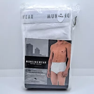 New Munsingwear Men's 3-Pack Full Rise Comfort Pouch Briefs Sz 42 Tighty Whities • $49.99