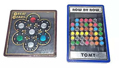 2 Tomy Brain Teaser Puzzle Games Row By Row Great Gears Vintage 1982 • $21.25