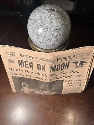 1960s THE MOON VTG Replogle Globe Authentic 6 Inch Model W/ Stand + Newspaper • $129