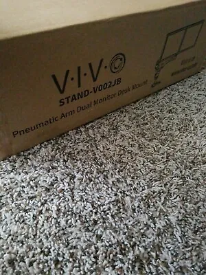 $5.95 • Buy VIVO Pneumatic Arm Dual Monitor Desk Mount W/C-Clamp BRAND NEW V002JB