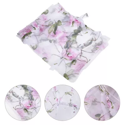  Semi Sheer Curtains Elegant Floral Print Lace- Up For Bedroom Roman Blinds • £7.59