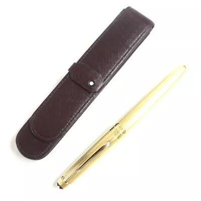 Montblanc Meisterstuck Solitaire 1444 Gold Plated Barley Fountain Pen 18K M Used • $473.75