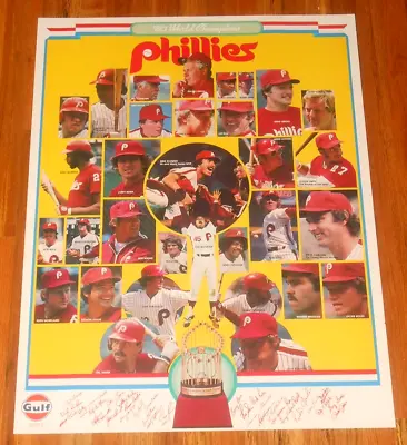 Phillies Rare Gulf 1980 World Series Champions Poster  Mint Condition Ships Free • $34.99