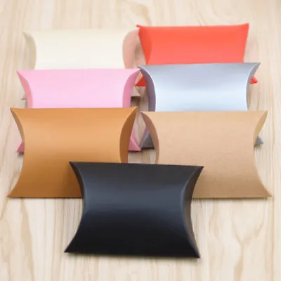$2.69 • Buy 50pcs Craft Paper Bags Pillow Box Gift Cake Bread Candy Wedding Party Favor B ZS