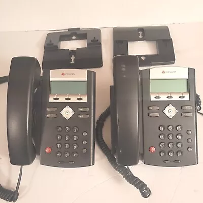 Polycom Soundpoint IP 331 Phone LOT OF 2 Voip 2 Line Corded Phone Black W Base • $17.60